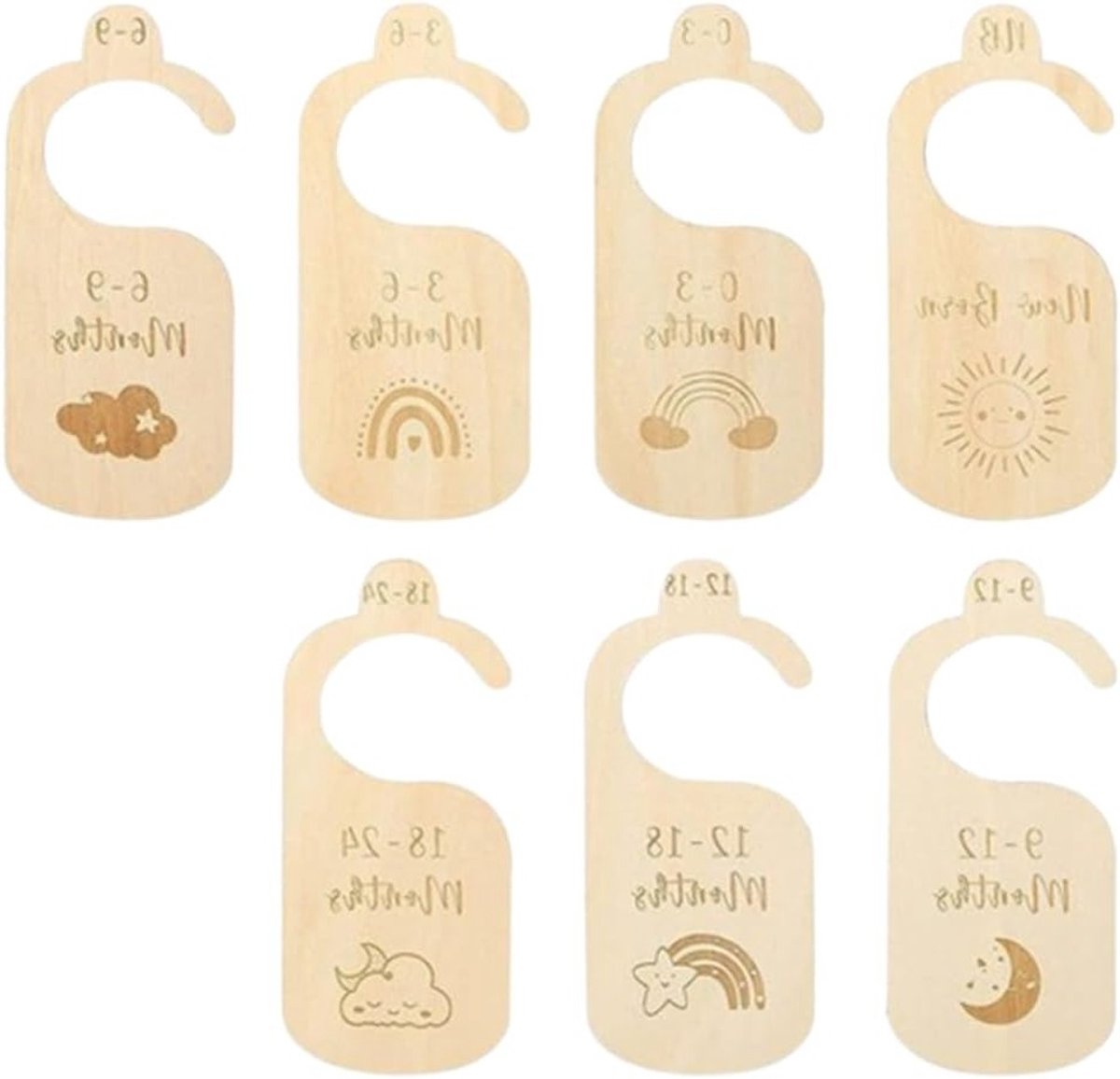 Ruimteverdeler voor kinderkamer, 7-delige houten scheidingswand voor kleding, multifunctionele opbergoplossing en cadeau voor gezinnen