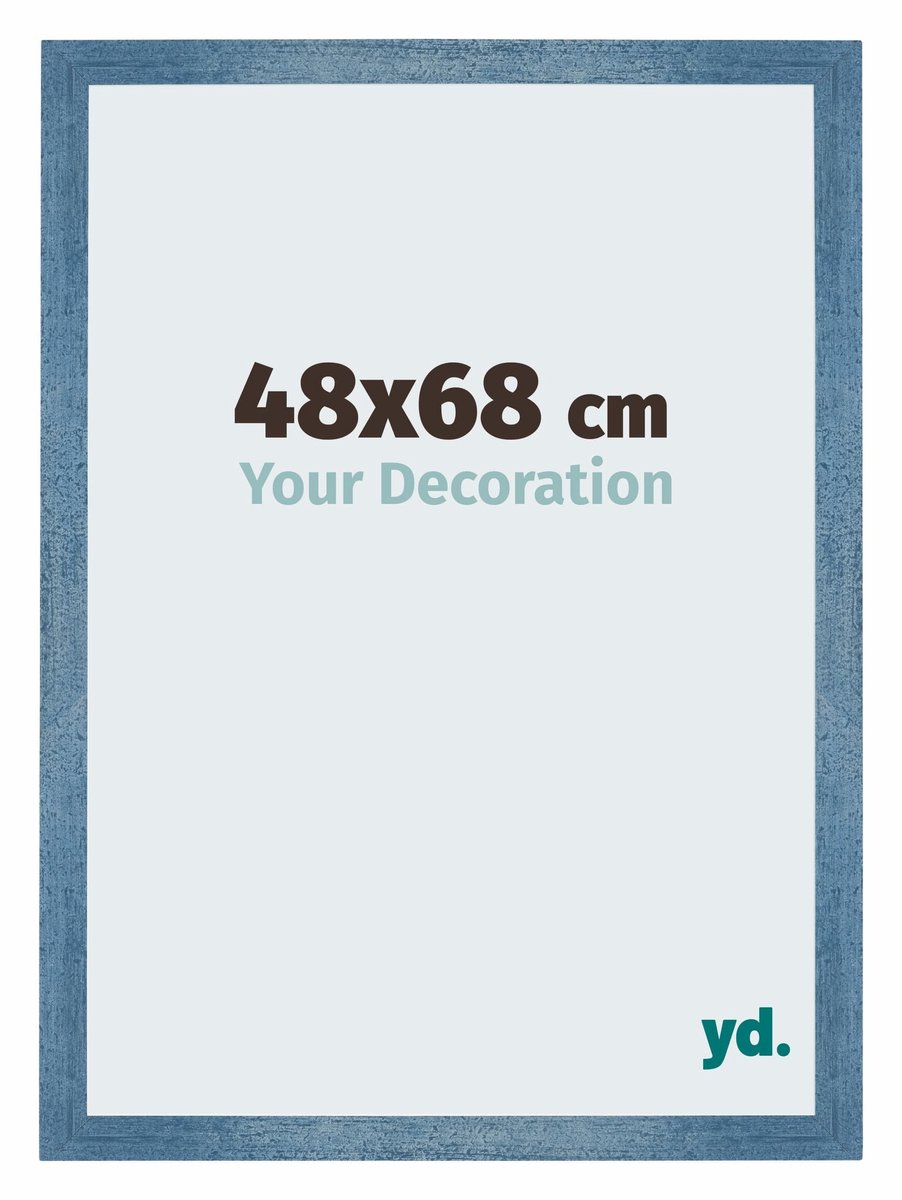Your Decoration - Puzzellijst 48x68 cm - Helder Blauw Geveegd - Puzzellijst 500-1000 stukjes - MDF Fotolijst - Mura
