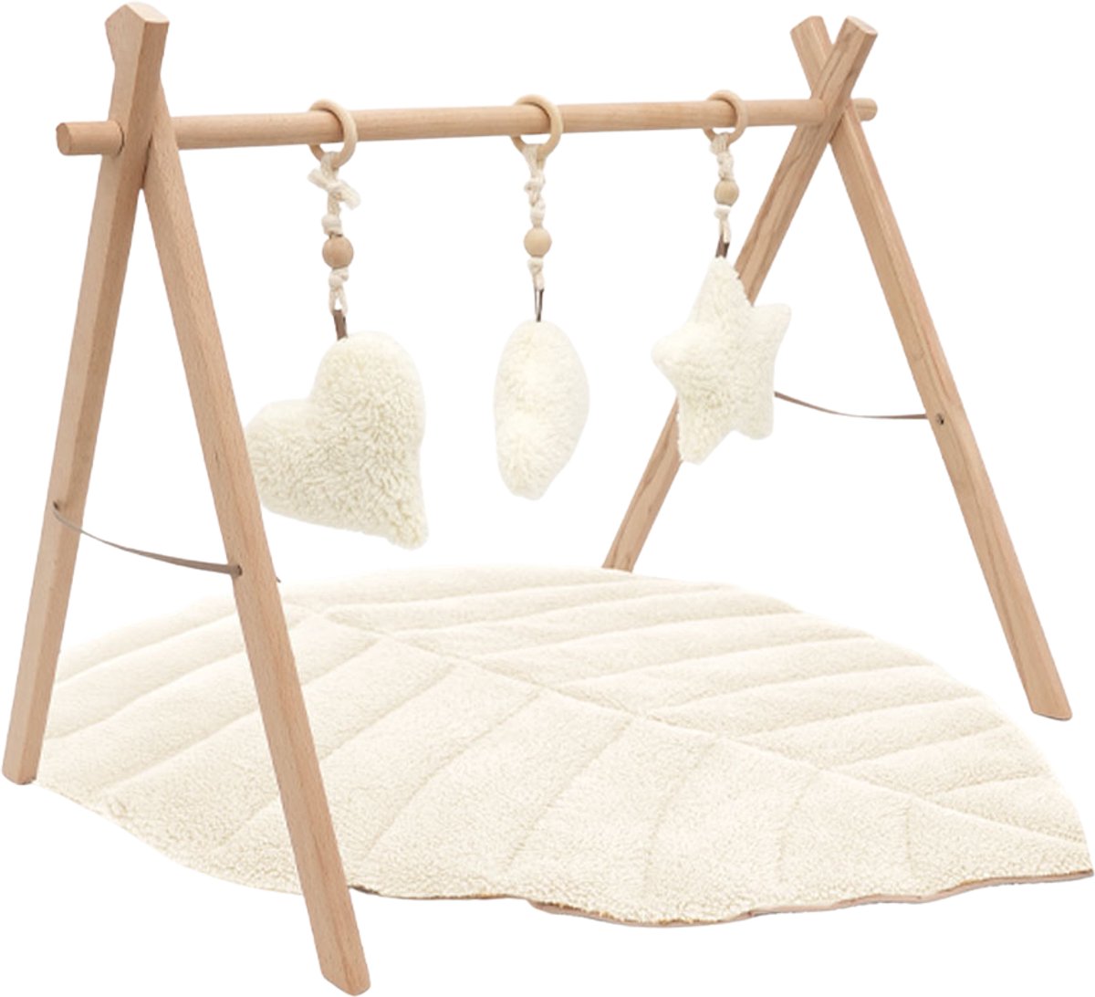 Babygym en Speelkleed MorDesign Leaf Wood Teddy White