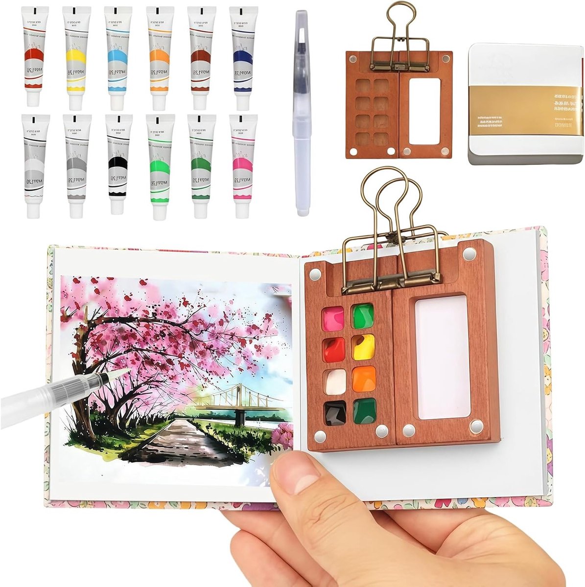 10 Stuks Mini Verfdozen, Waterverf Set, Draagbaar Nano Palet voor Reizen, Compacte Waterverf Palette voor Kunstenaars