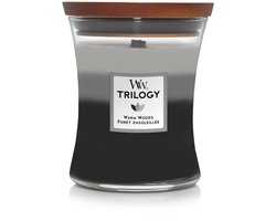 WoodWick Hourglass Trilogy Medium Geurkaars - Warm Woods - 60 branduren