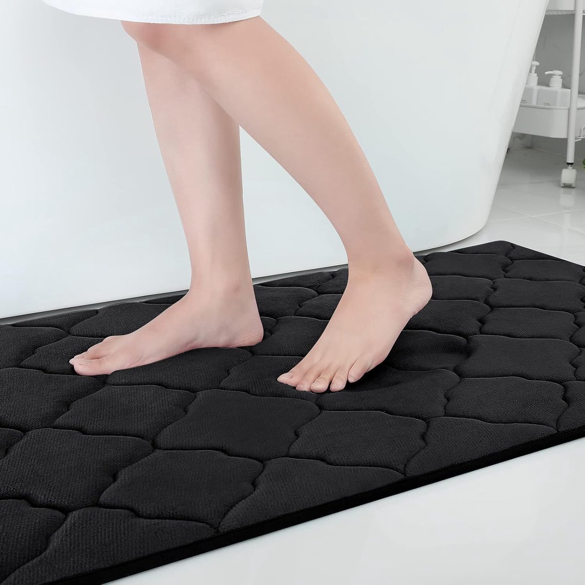 Homaxy Badkamermat - Antislip Badmat - Douchemat - Memory Foam Absorberende Douchemat- 61x90cm - Zwart Productinformatie