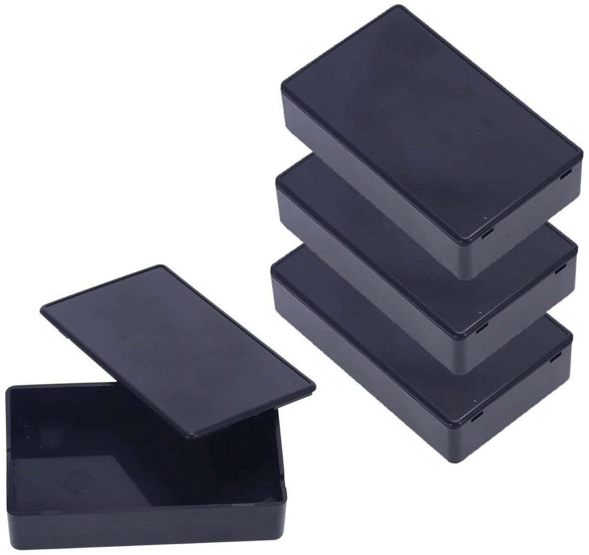 Waterproof Black Plastic Junction Box for Electronics Power Instrument Case Box - Pack of 3