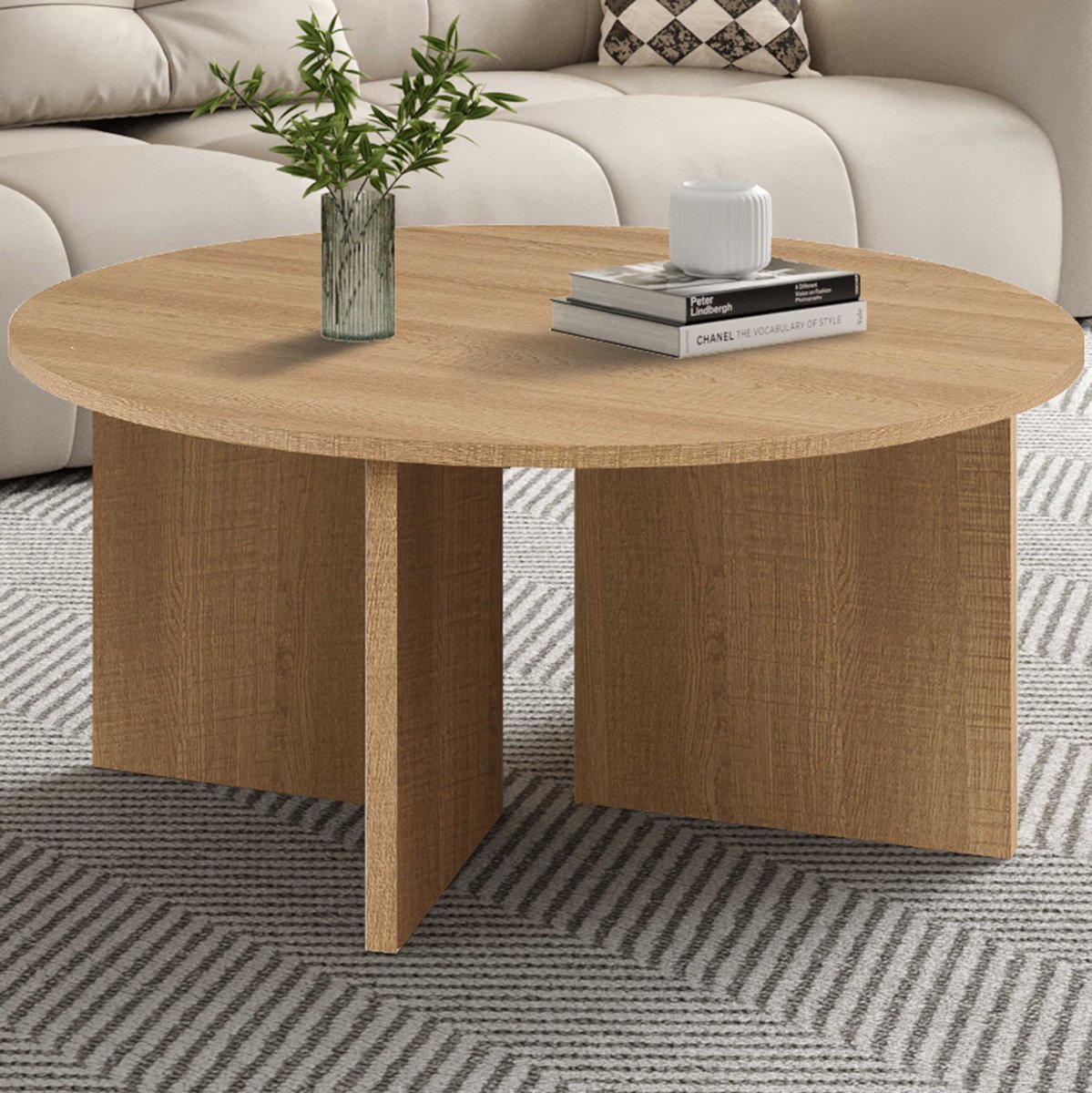 Salontafel Drasir - Ø90x42cm - Eikdecor