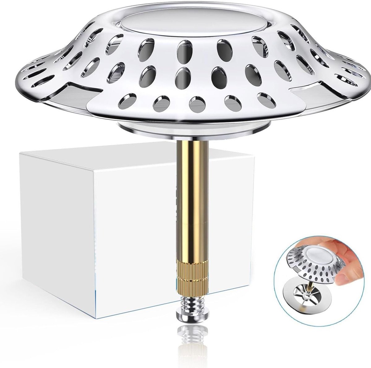 Allecto - - Water Stopper - Haarfilter - Anti-Clogging - Diameter 72 mm - Geschikt voor Badkuipen - Flexibel en Verstelbaar