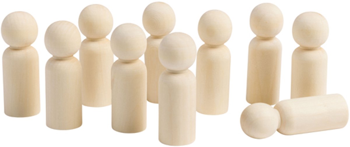 Eduplay houten poppetjes speelgoed set - medium - 10 stuks - creatief.