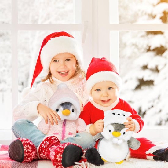 Pinguïn pluche pop - Knuffeldier pinguïn - Decoratie en gezelschap - Afneembare muts - 25 cm - Blauw van pinguin — afbeelding 3