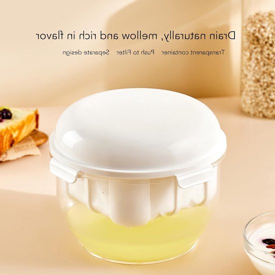 Yoghurtzeef voor het maken van Griekse yoghurt, ultrafijne wei-separator, ideaal voor gezonde zelfgemaakte yoghurt en lactosevrije opties — afbeelding 4