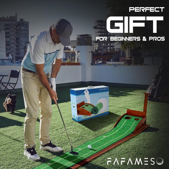 Golf Putting Mat - Oefenmat Golf - Binnen Trainen - Automatische Bal Retour - Opvouwbaar - Groen van GOLF — afbeelding 2
