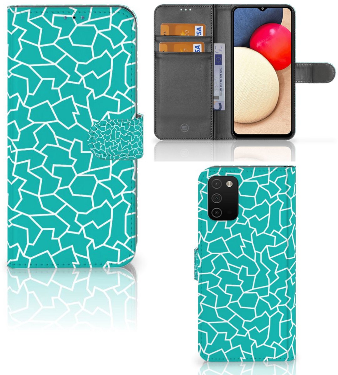 Samsung Galaxy A03s Hoesje Cracks Blue