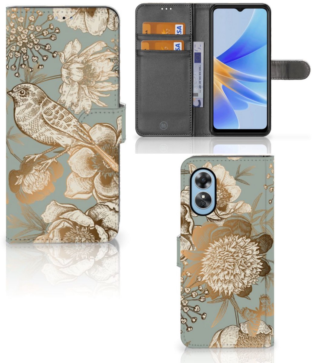 Hoesje voor OPPO A17 Vintage Bird Flowers