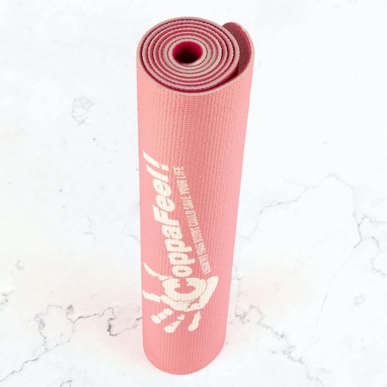 Myga Yogamat - CoppaFeel! oefenmat voor yoga, pilates, gymnastiek en fitness - antislip multifunctionele mat voor borstkanker liefdadigheid met draagriem - 183 cm x 61 cm x 6 mm - deze borsten van Myga — afbeelding 3