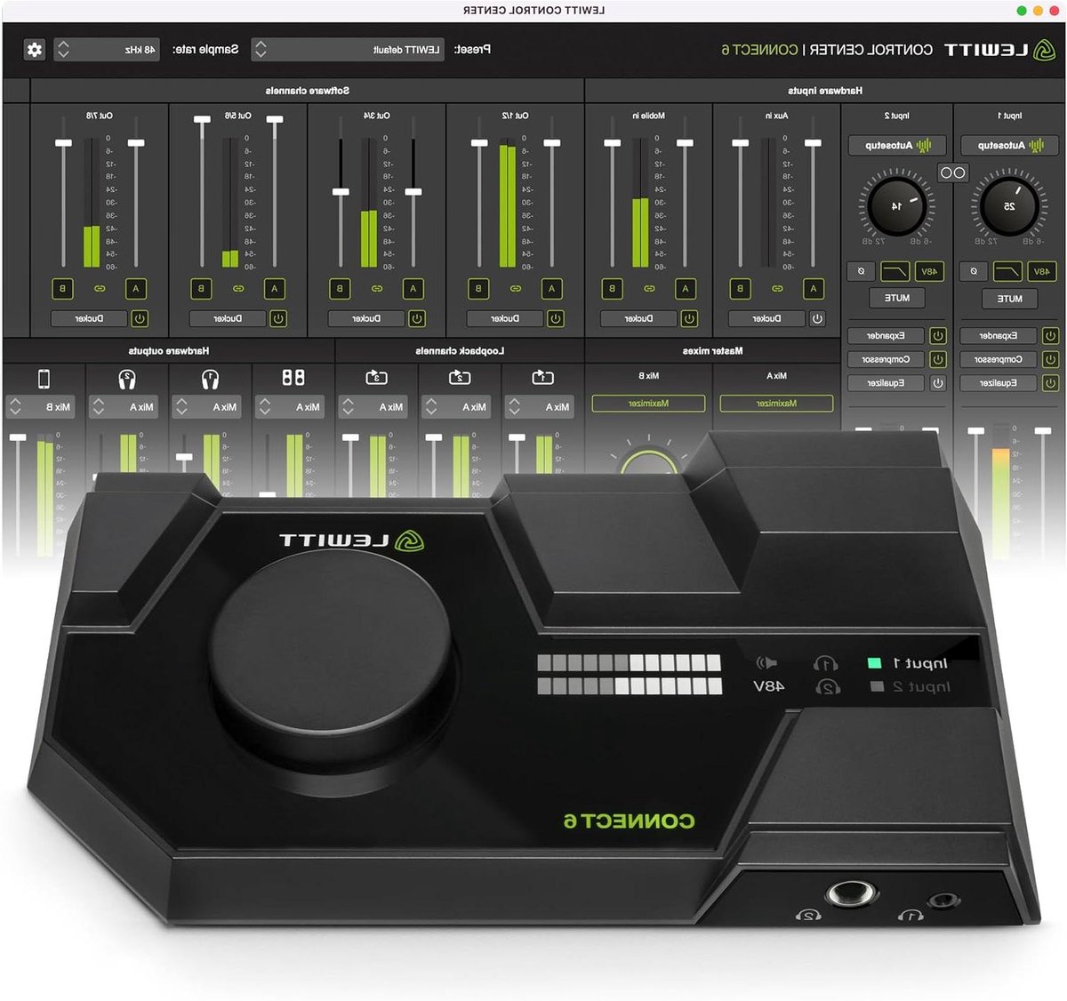 USB Audio Interface - Opname Interface - Muziek Opnemen - 6 Kanalen - 22 x 11 x 43 cm - Zwart
