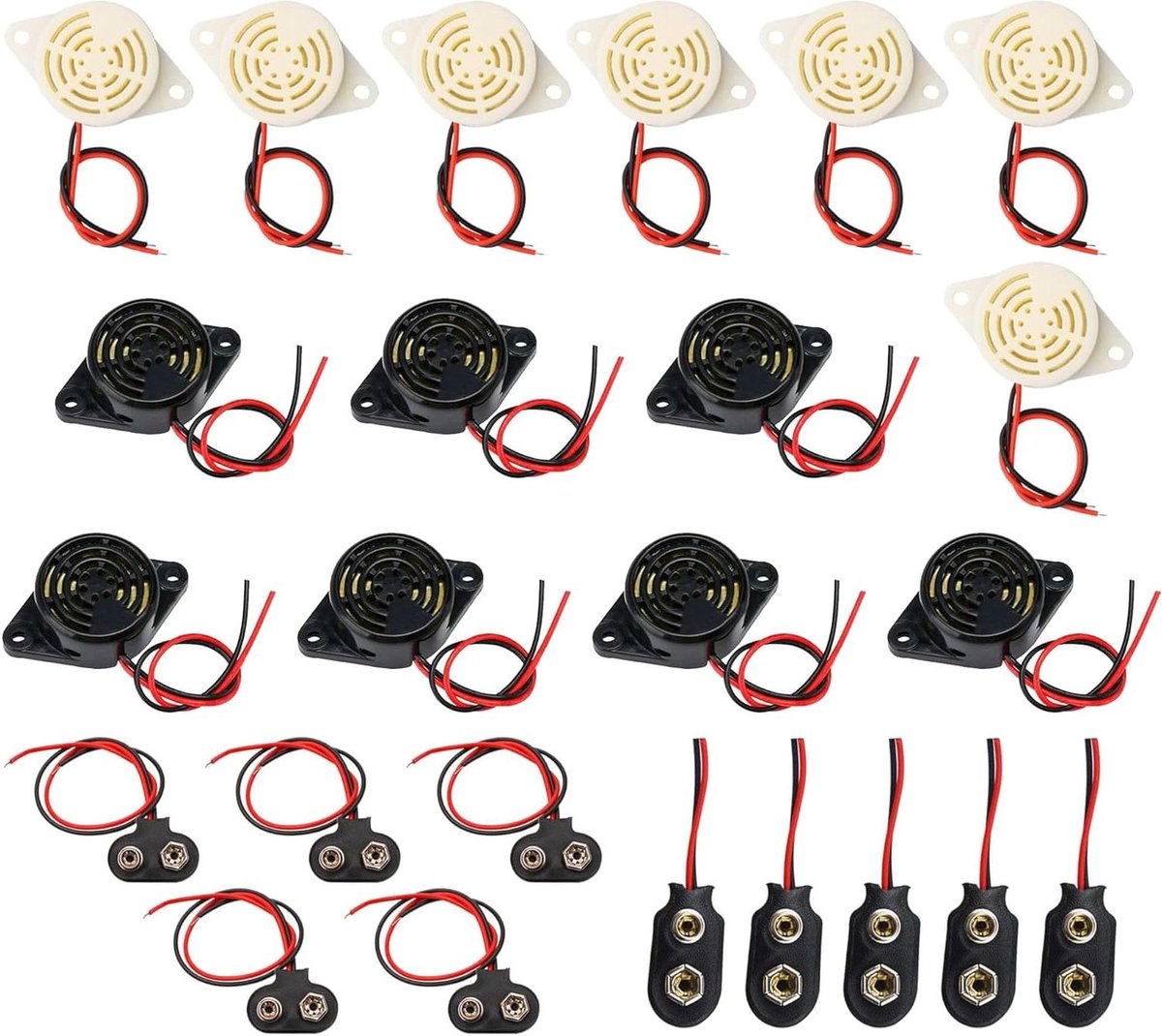 Elektronische Zoemers - Akoestische Alarmen - Akoestische Signalen Geven - Actief Piëzo Alarm - 14 Stuks - Zwart