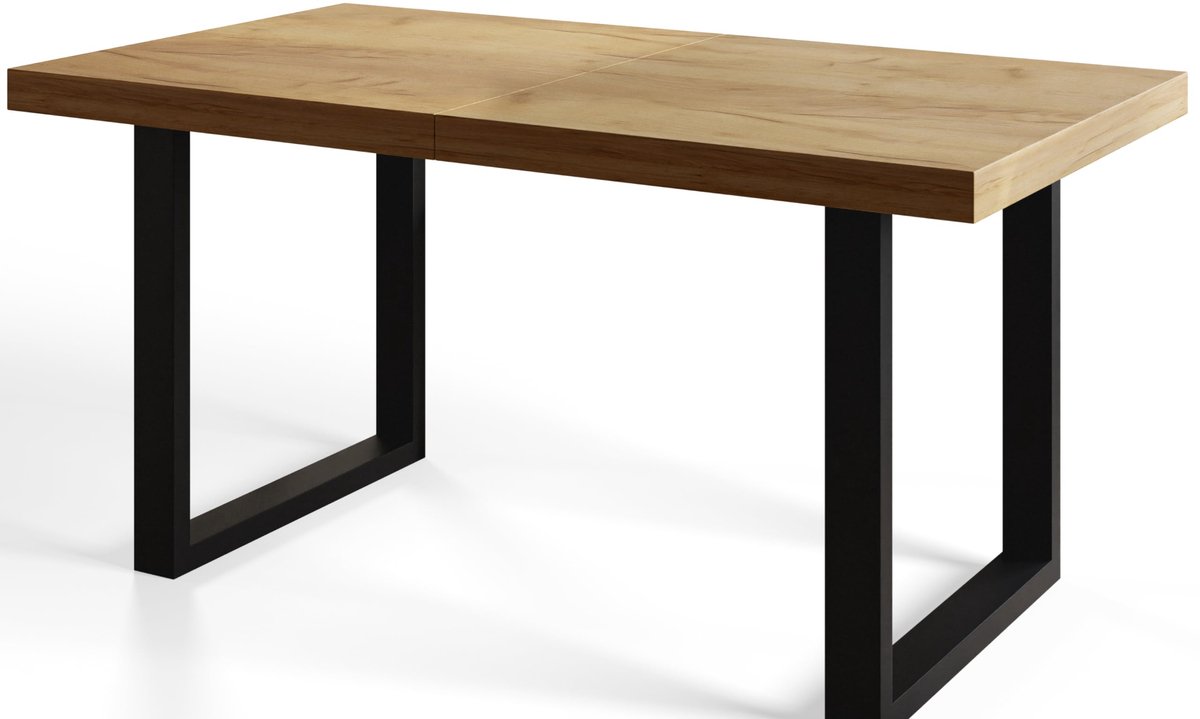 Uittrekbare Eettafel Loft-U, Tafel 160-260x90x77 cm, Keukentafel, Craft