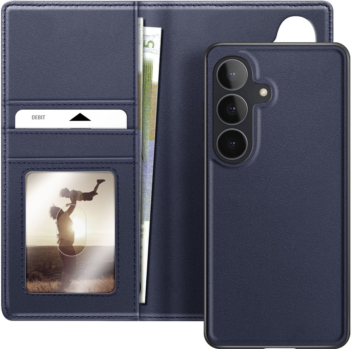 Mayaxess, Hoesje geschikt voor Galaxy S25 FE - 2-in-1 met Afneembare Case, Nachtblauw
