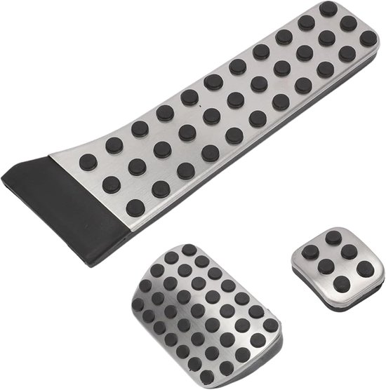 Auto Pedaal Set - Vervangende Pedalen - Verbeterde Rijcontrole - Antislip Rubber - 3 Delig - Zwart Zilver — afbeelding 5
