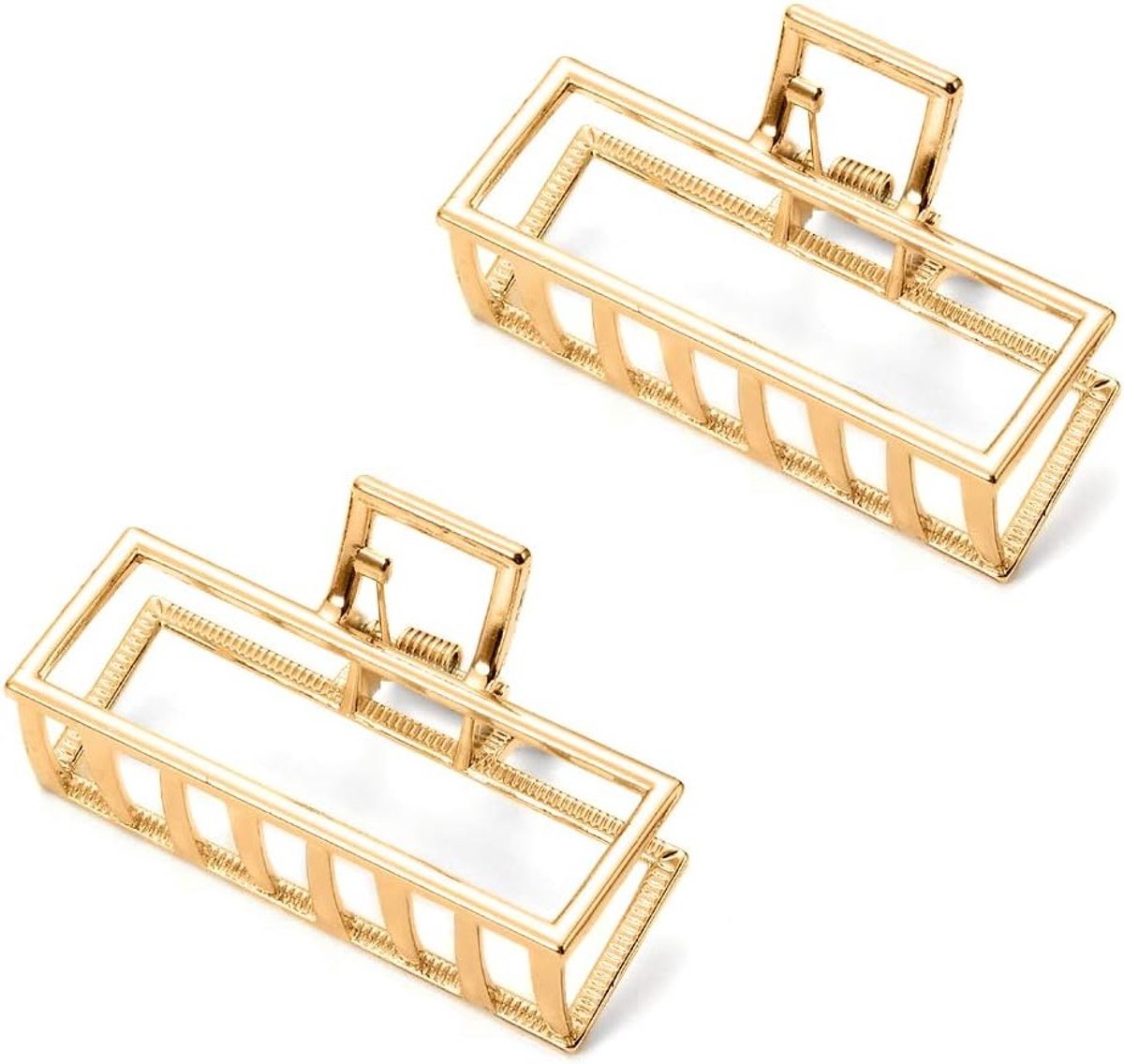 Set van 2 Hollow Hair Clips, Antislip Haarspelden, Metalen Klemmen voor Haarstyling voor Dames en Meisjes (Goud)