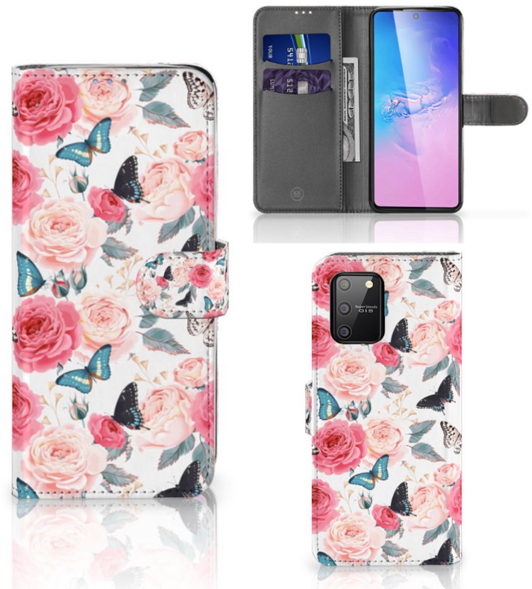 Samsung S10 Lite Hoesje Butterfly Roses
