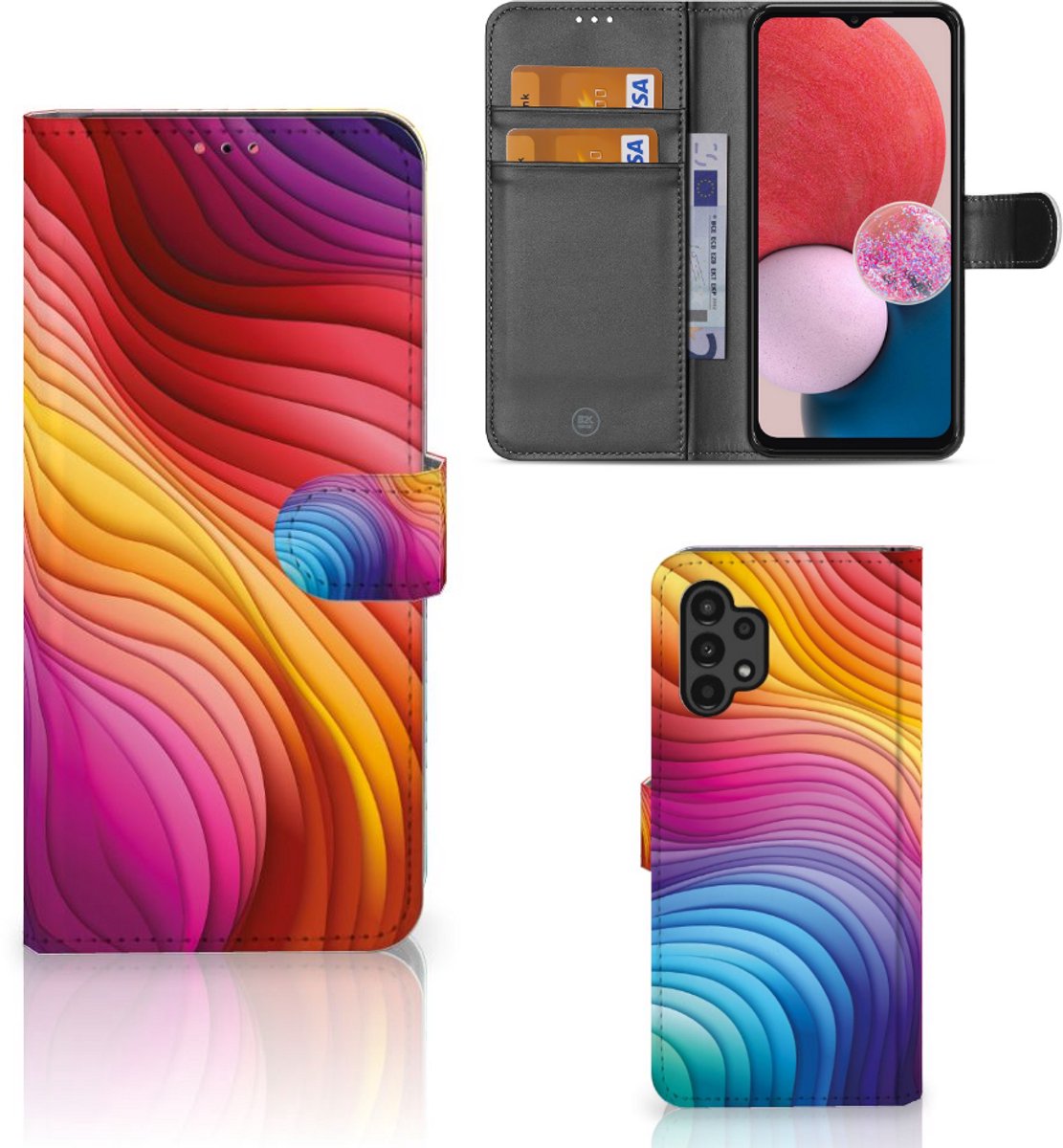 Book Case voor Samsung Galaxy A13 (4G) Regenboog