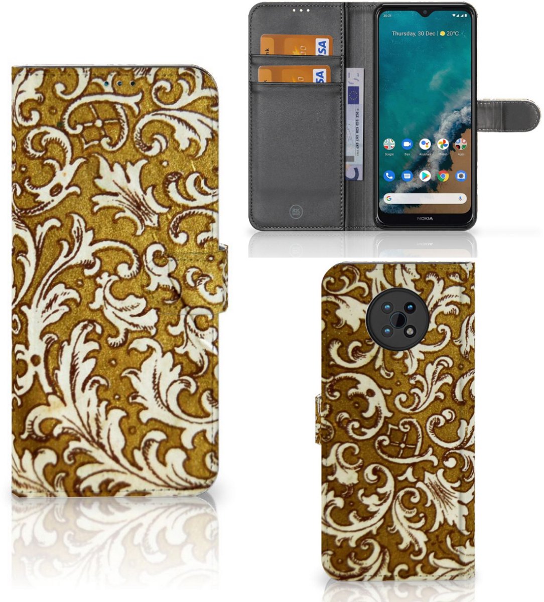 Wallet Case Nokia G50 Barok Goud