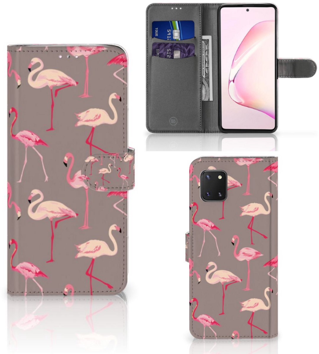 Samsung Note 10 Lite Telefoonhoesje met Pasjes Flamingo