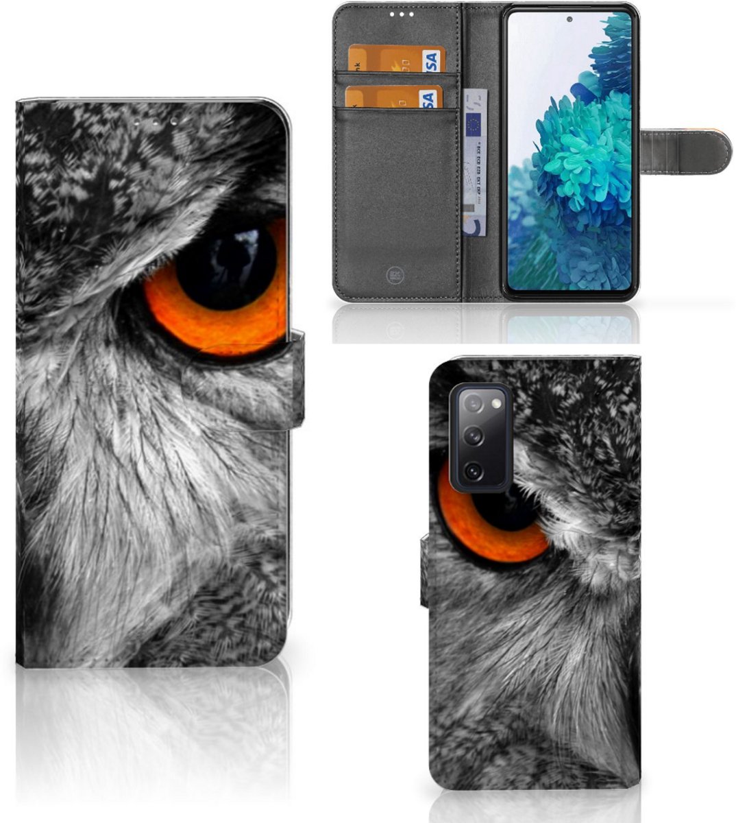 Samsung Galaxy S20 FE Telefoonhoesje met Pasjes Uil