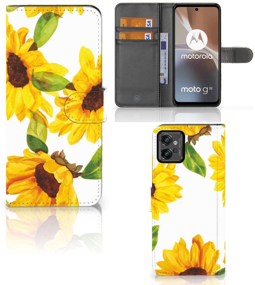 Hoesje voor Motorola Moto G32 Zonnebloemen