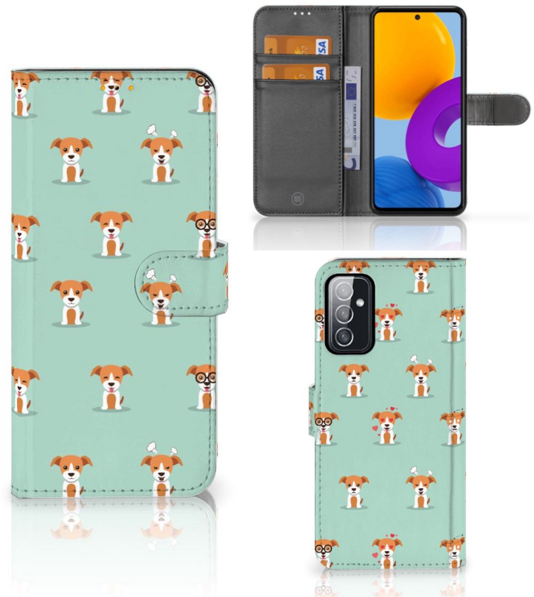 Samsung Galaxy M52 Telefoonhoesje met Pasjes Pups
