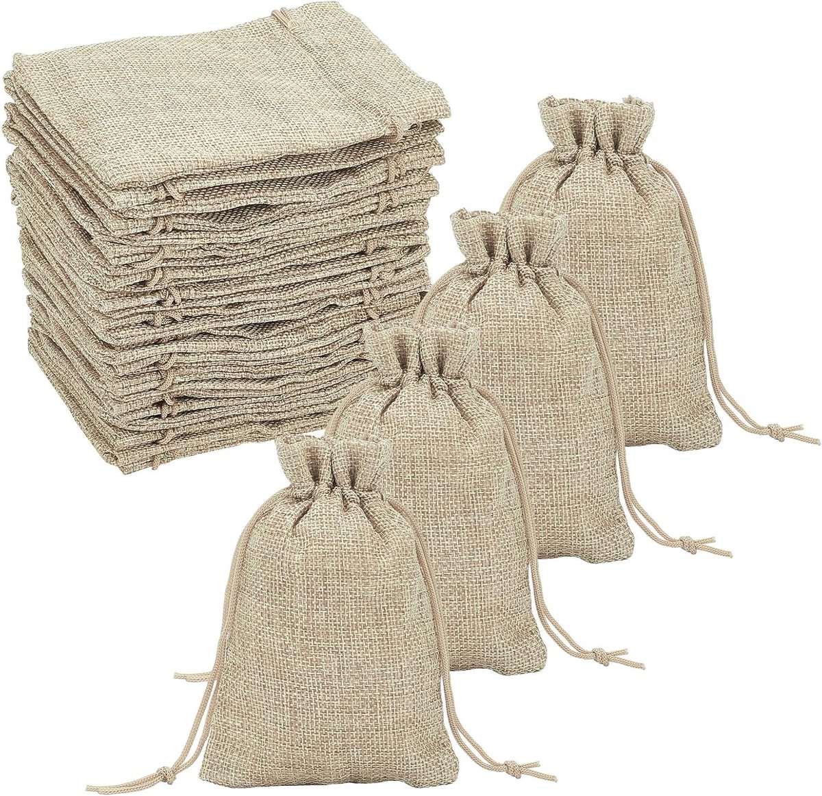 Premium Jute Verpakking Zakjes - 100 stuks - Voor Bruiloft en Huisdecoratie