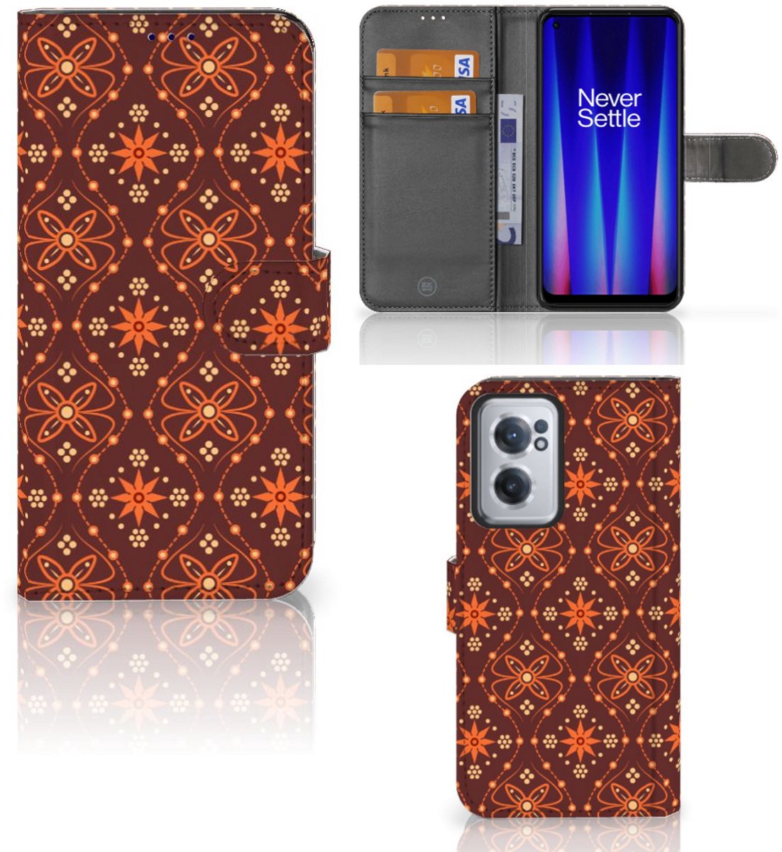 OnePlus Nord CE 2 Telefoon Hoesje Batik Brown