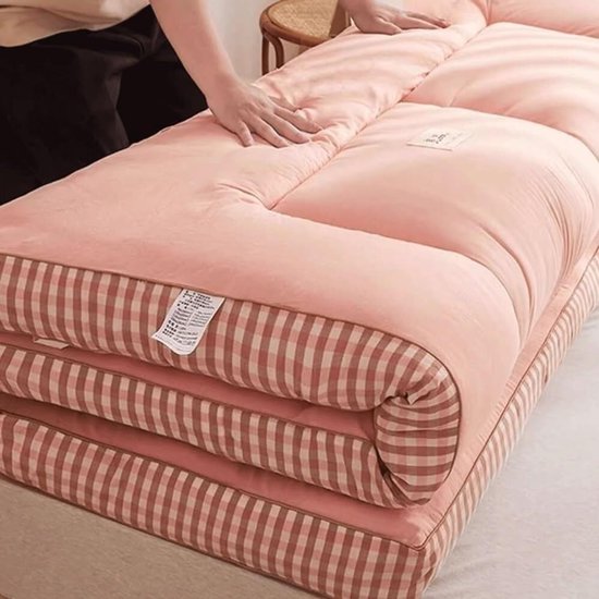 Japanse Vloerfutonmatras - Oprolbaar Matras - Slaapcomfort - Ademend Materiaal - 100x200cm - Blauw — afbeelding 3