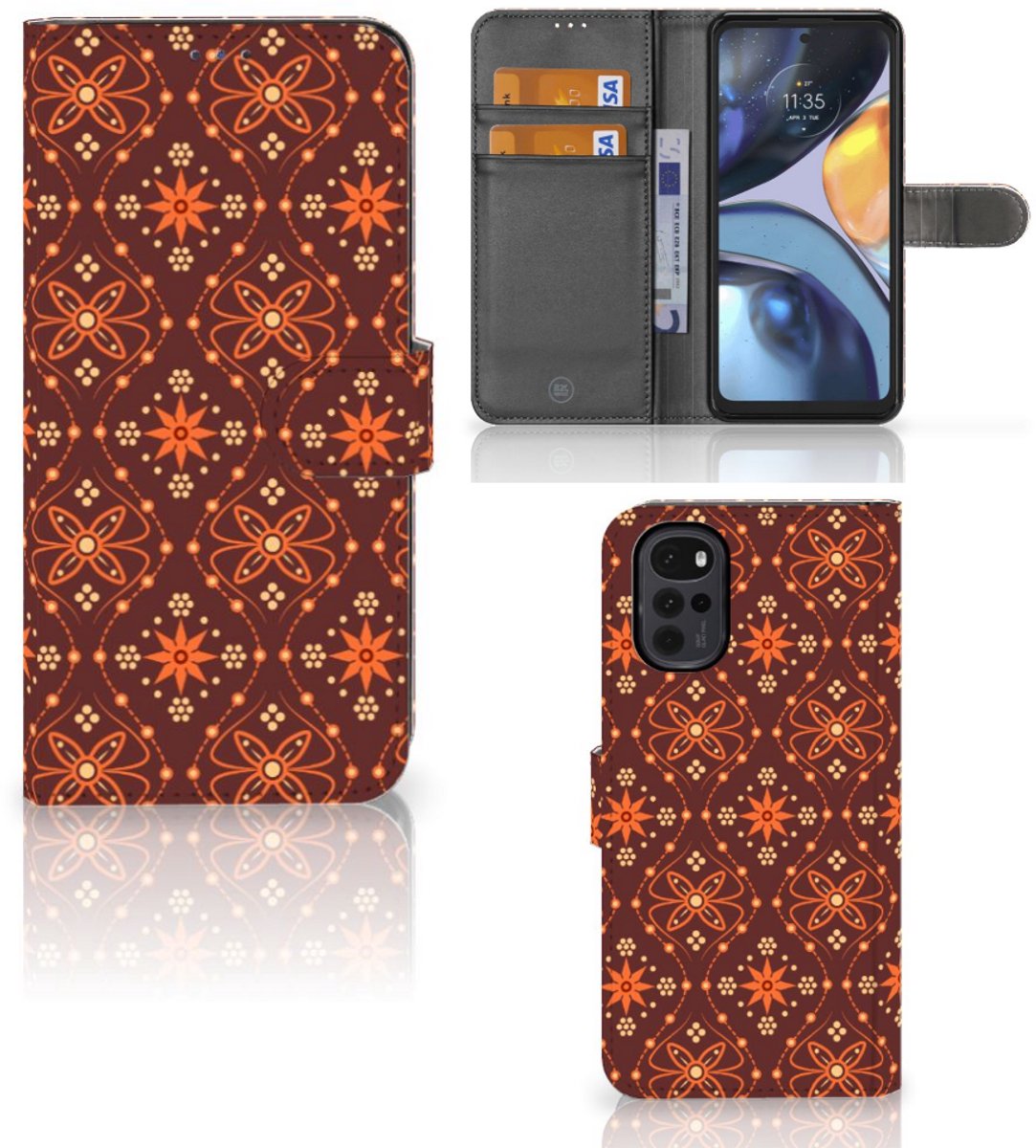 Motorola Moto G22 Telefoon Hoesje Batik Brown
