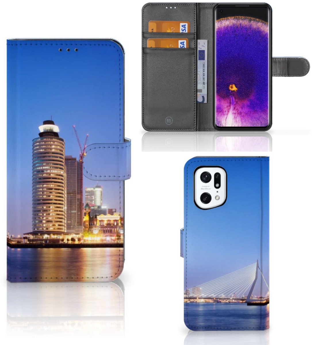 Book Case voor OPPO Find X5 Pro Flip Cover Rotterdam