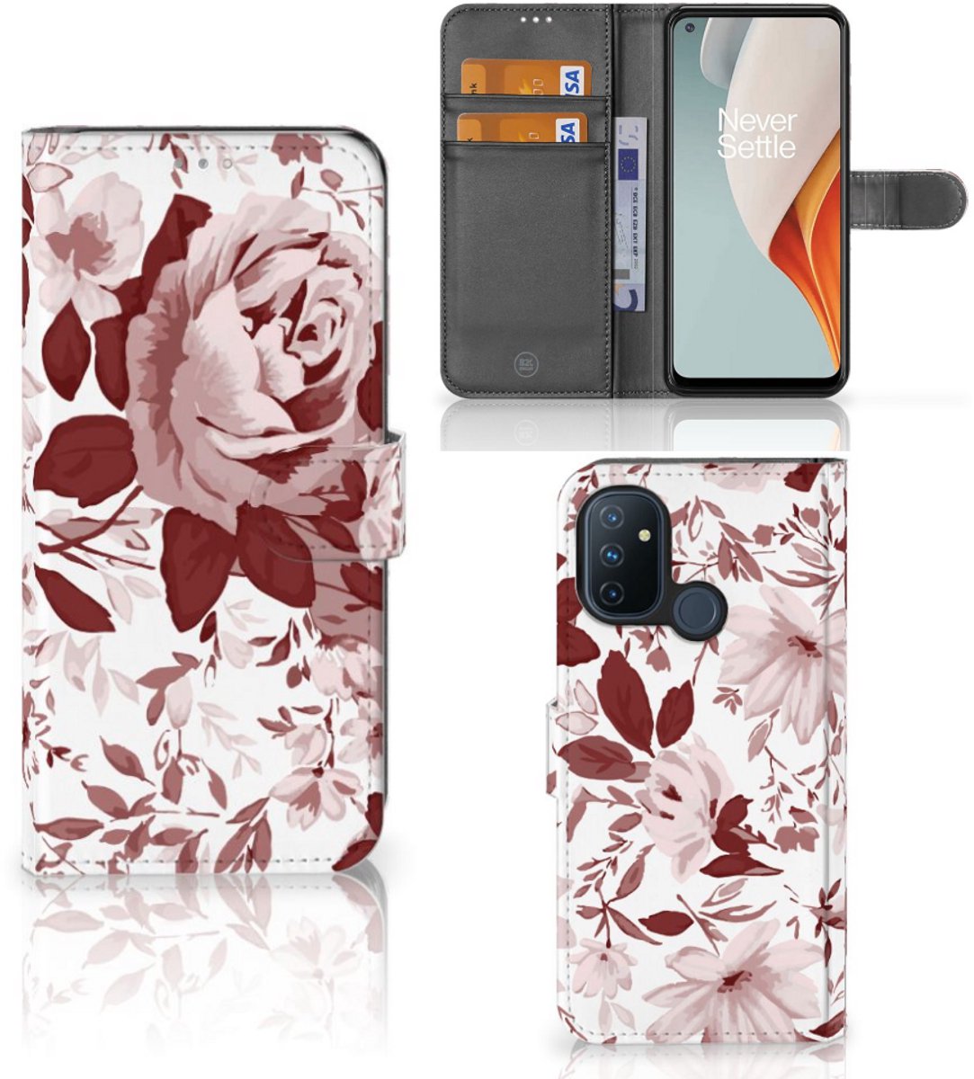 Book Case voor Hoesje OnePlus Nord N100 Watercolor Flowers