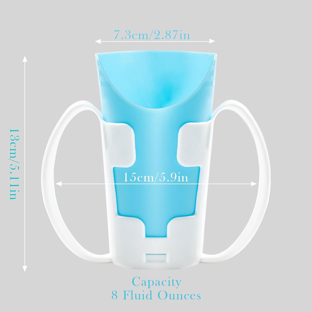 Spill Resistant Cups - Nosey Cups Drinking - Zonder Hoofd Tilken - Cutout Voor Neus - 8 Ounces - Blauw — cadeau in Cadeau-ideeën - foto 4