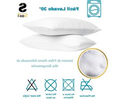 Kussen Holle Vezels - Slaapkussen Ademend - Comfortabel Slapen - Vormvast Hypoallergeen - 75 x 40 cm - Wit