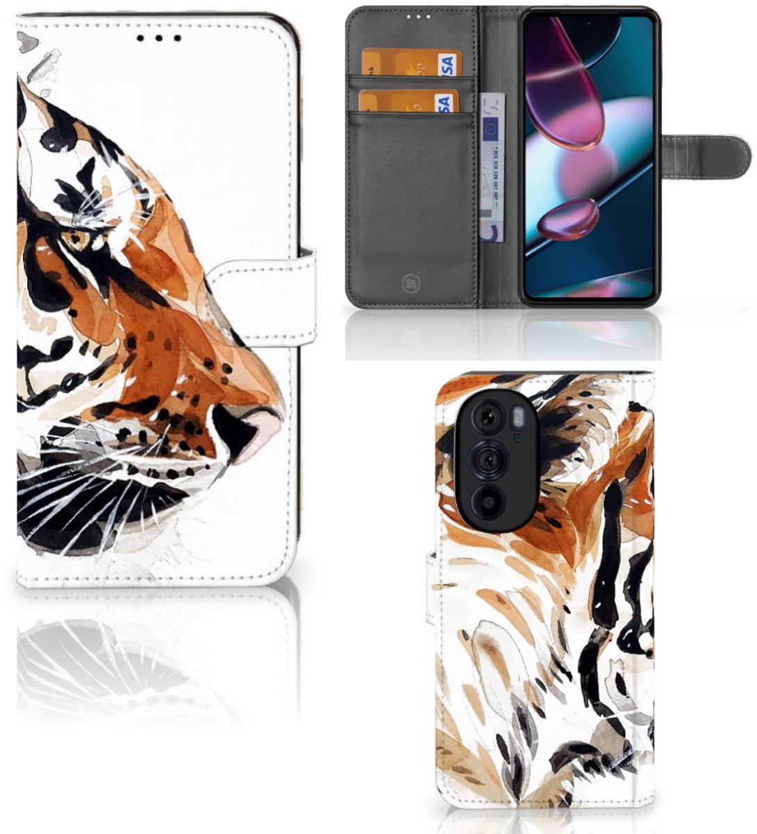 Hoesje Motorola Edge 30 Pro Watercolor Tiger
