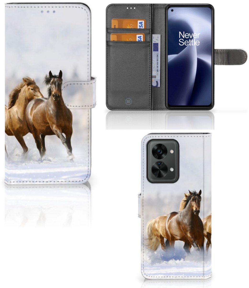 OnePlus Nord 2T Telefoonhoesje met Pasjes Paarden