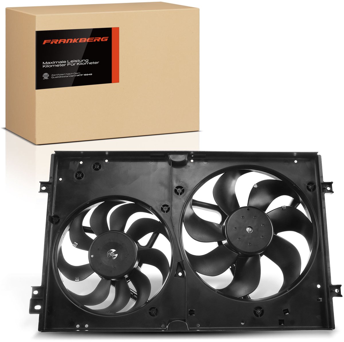 Frankberg 1x Motorradiateur Dubbele ventilator