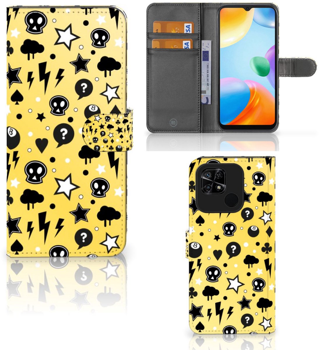 Telefoonhoesje met Naam Xiaomi Redmi 10C Punk Geel
