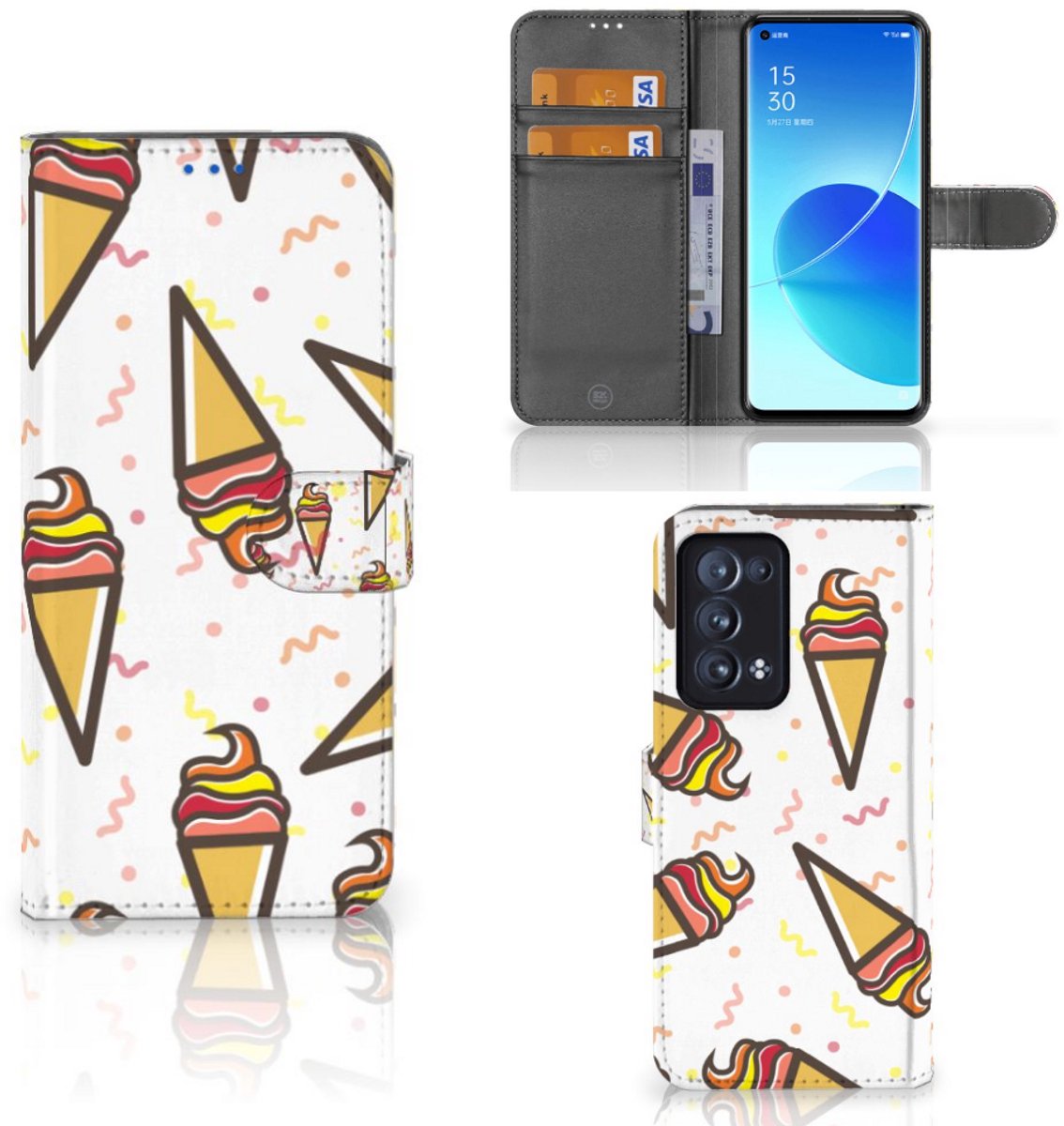 OPPO Reno 6 Pro Plus 5G Book Cover Icecream
