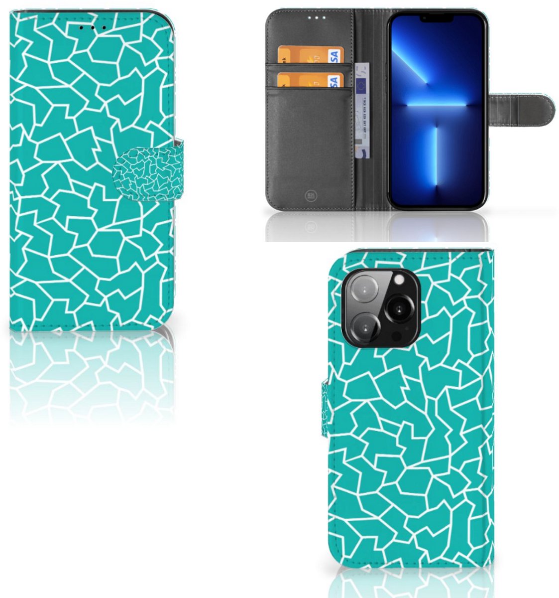 iPhone 13 Pro Hoesje Cracks Blue