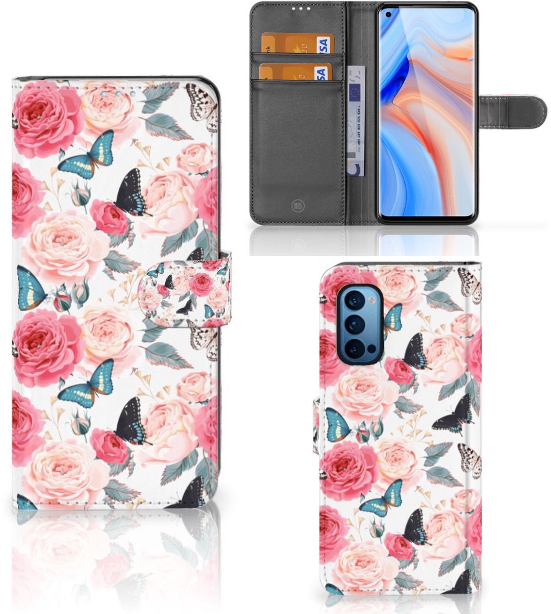 OPPO Reno 4 Pro 5G Hoesje Butterfly Roses