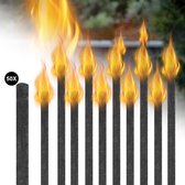 Froadp 200er fakkels brandende tijd 100 min, natuurlijke was fakkels voor buiten, met extra lang handvat, fakkel voor kinderen Tuin Outdoor fakkel wandelen