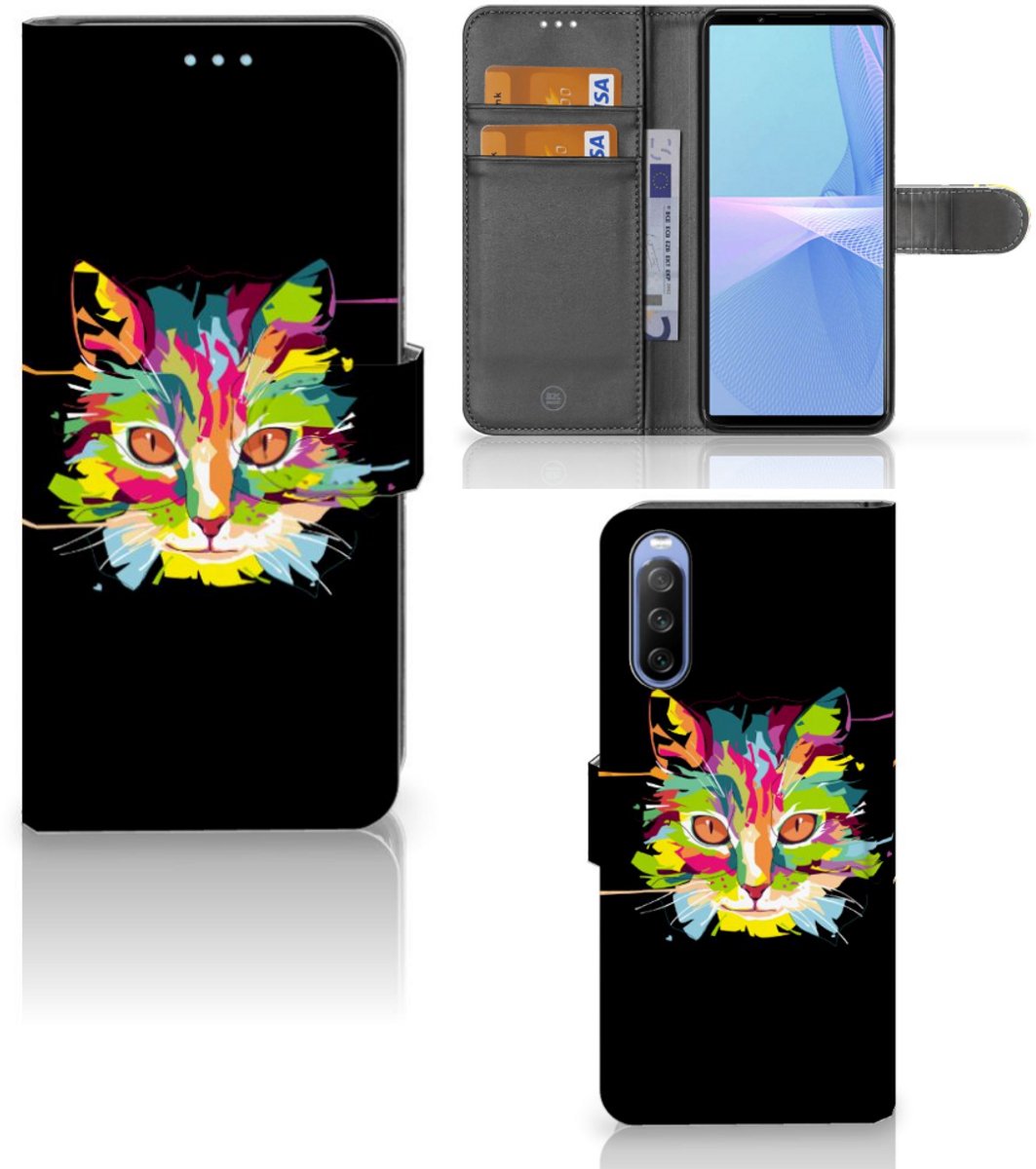 Sony Xperia 10 III Leuk Hoesje Cat Color
