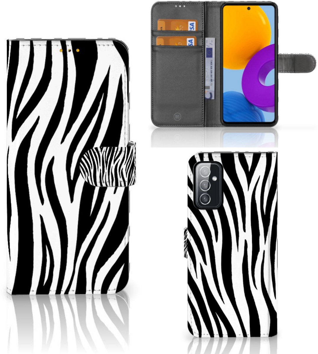 Samsung Galaxy M52 Telefoonhoesje met Pasjes Zebra