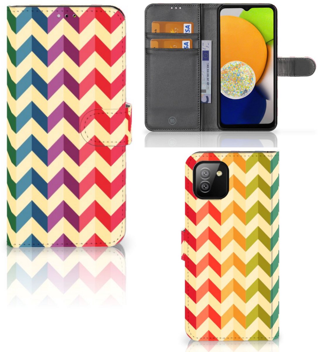 Samsung Galaxy A03 Telefoon Hoesje Zigzag Multi Color