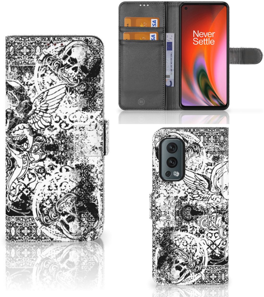 Telefoonhoesje met Naam OnePlus Nord 2 5G Skulls Angel