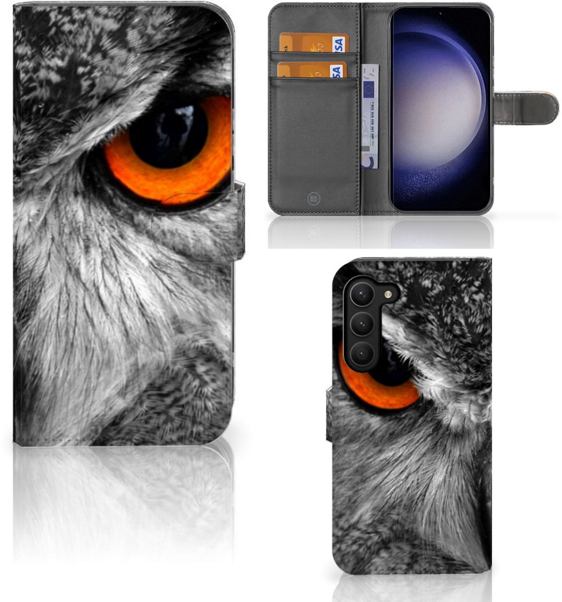 Samsung Galaxy S23 Plus Telefoonhoesje met Pasjes Uil